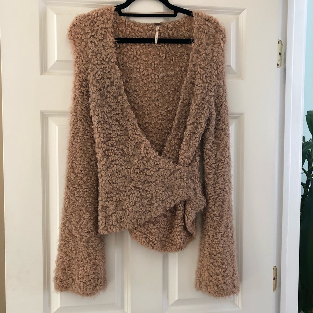 Free People fuzzy wrap sweater